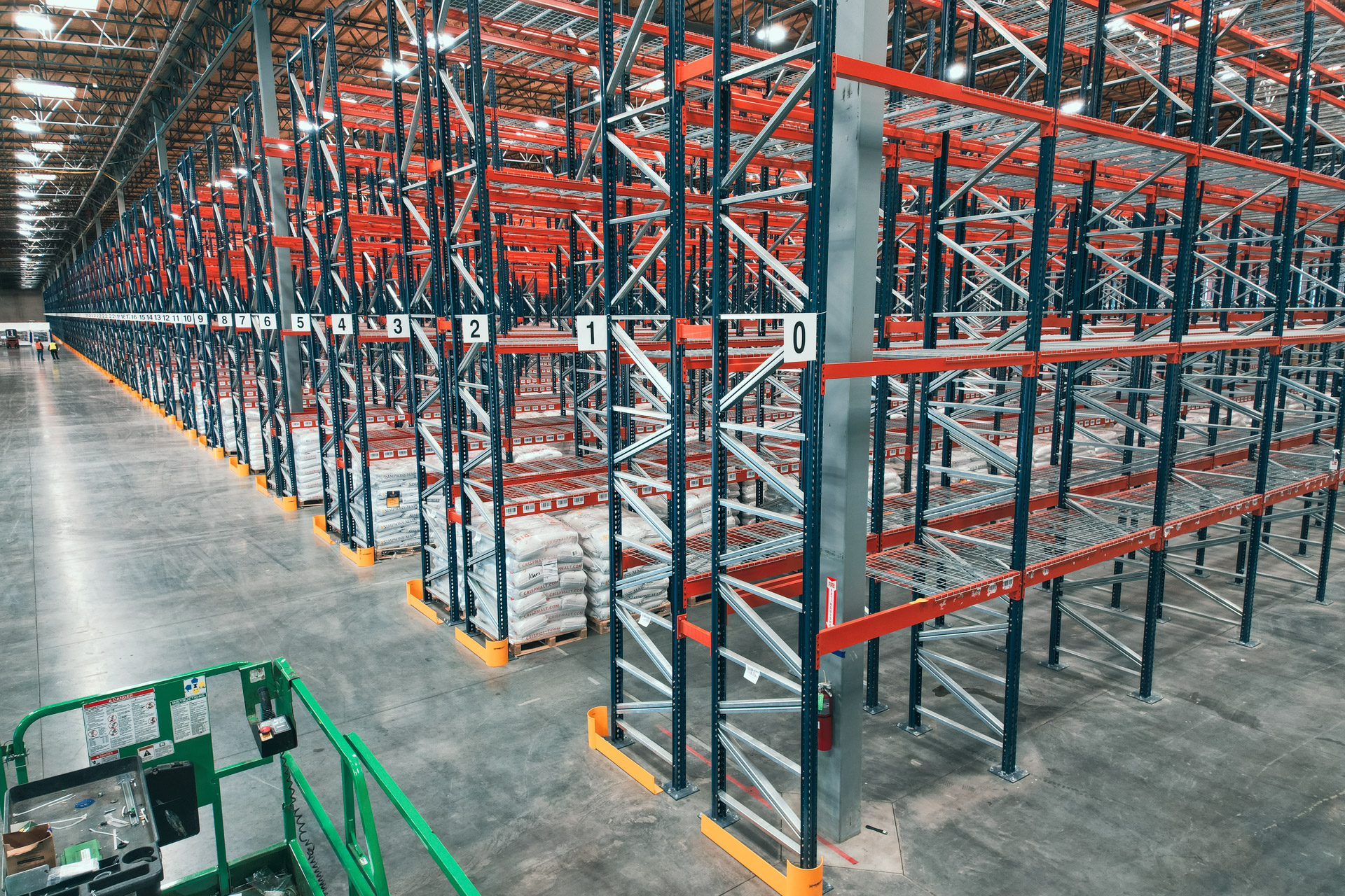 Warehouse pallet rack installation in Bakersfield California